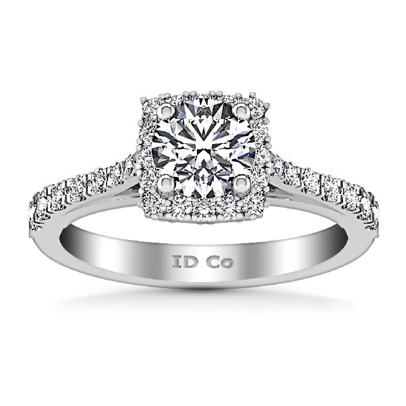 Halo Engagement Ring Mallory 14K White Gold