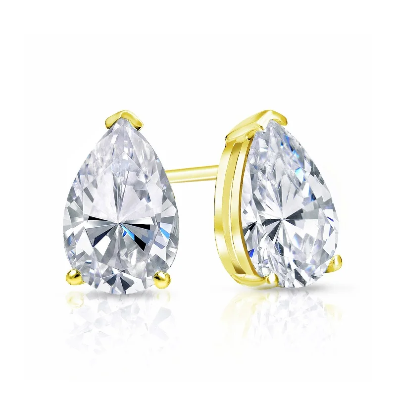 Auriya 14k Gold 3/5ctw Pear Shape Diamond Stud Earrings (I-J, I1-I2)