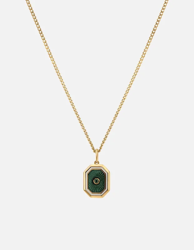 Umbra Chalcedony Necklace, Gold Vermeil/Green