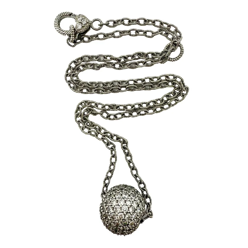 Judith Ripka 18" CZ Studded Ball Necklace