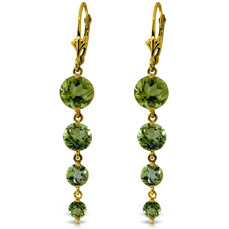 14K Solid Gold Chandelier Natural Peridot Gemstone Chandelier Earrings