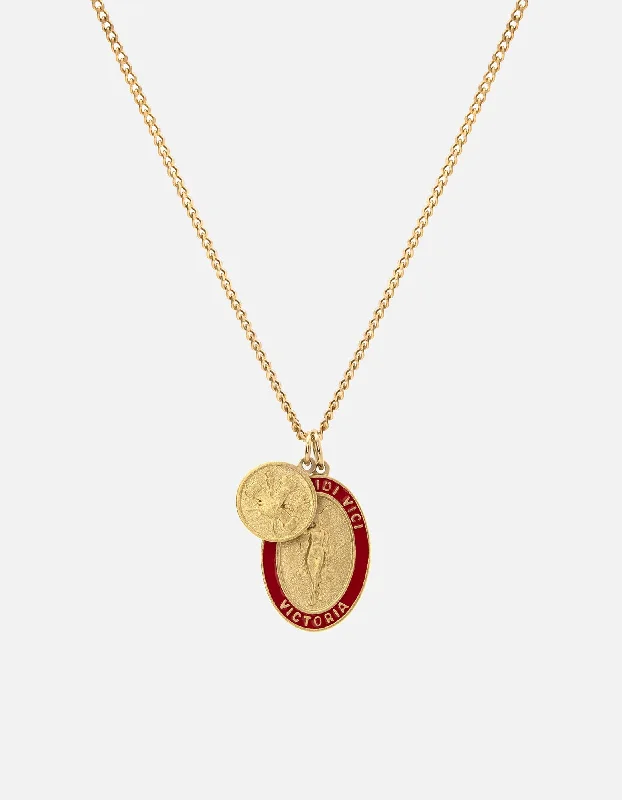 Victoria Necklace, Gold Vermeil/Red