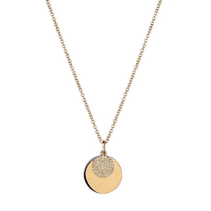 PAVÉ DIAMOND AND DISC NECKLACE