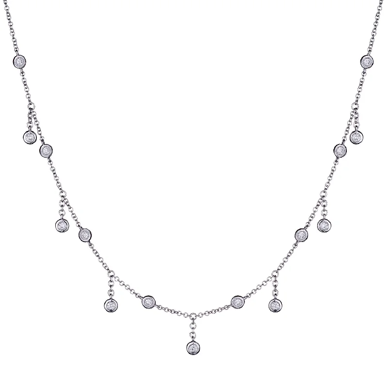 BEZEL SET DIAMOND SPRINKLE NECKLACE