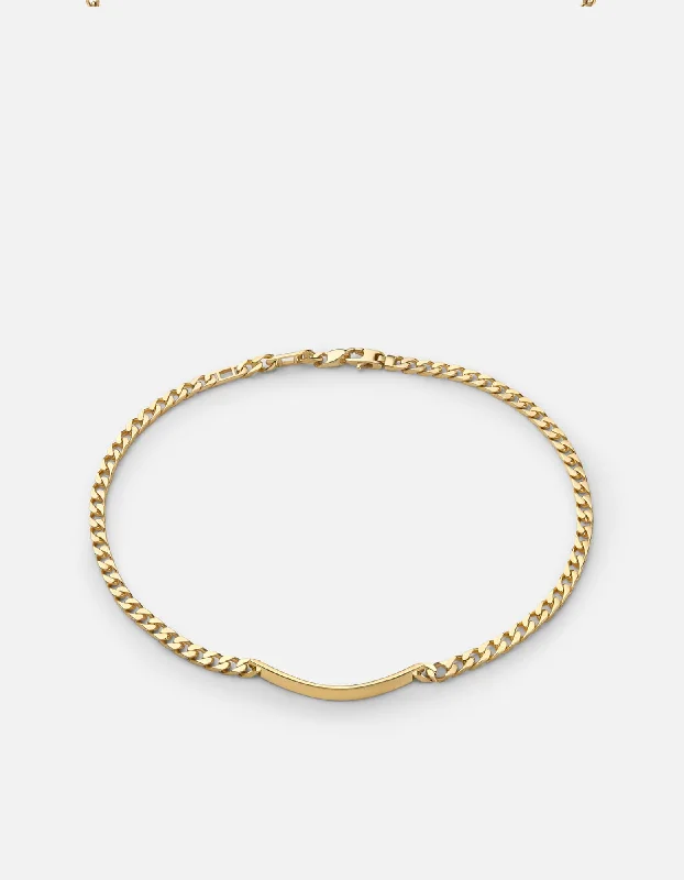 4mm ID Cuban Chain Choker, Gold Vermeil