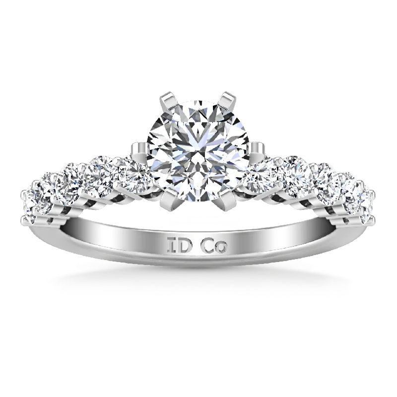 Pave Engagement Ring Fleur 14K White Gold