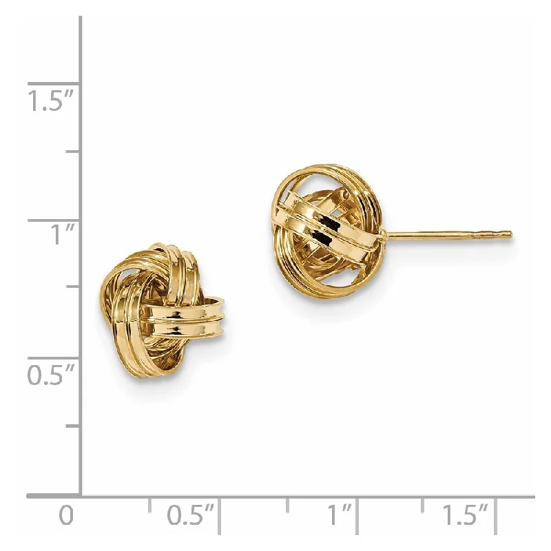 14k Yellow Gold Love knot Stud Earrings