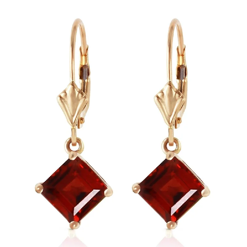 3.2 CTW 14K Solid Gold Carrie Garnet Earrings