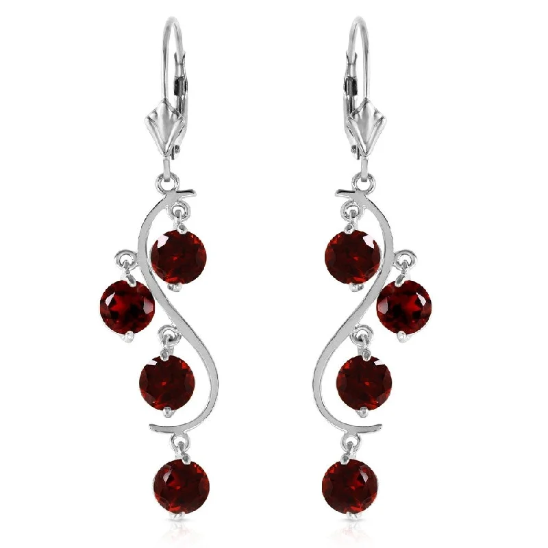 4.95 Carat 14K Solid White Gold No Fault Of Mine Garnet Earrings