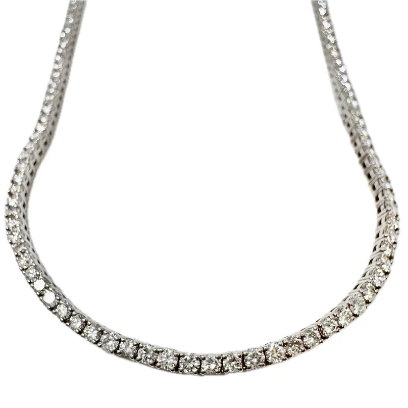 18K White Gold Diamond Tennis Necklace