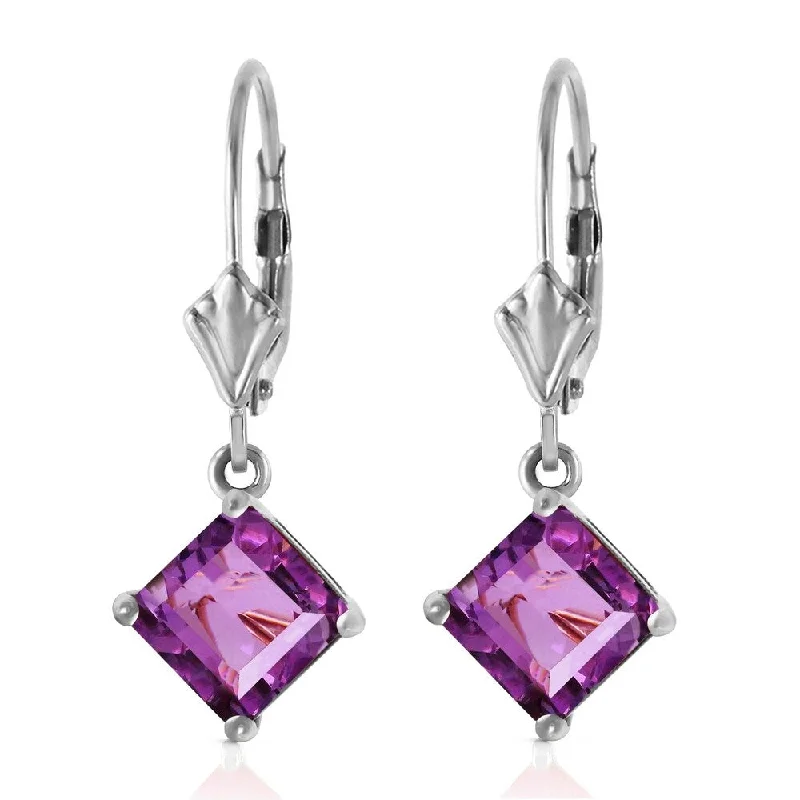 3.2 Carat 14K Solid White Gold Treasure Of Values Amethyst Earrings