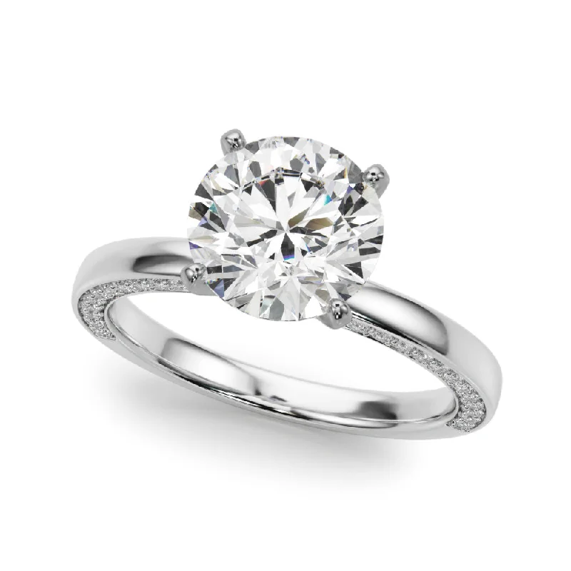 14K Engagement Ring w/ Side Diamonds