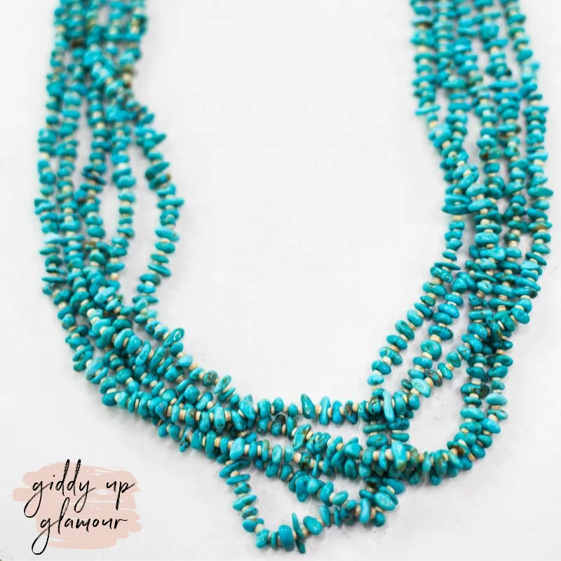 Navajo | Authentic Five Strand Turquoise and Heishi Necklace