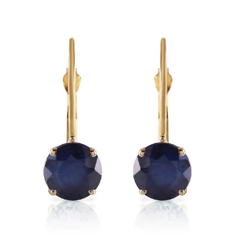 1.2 Carat 14K Solid Gold Blue Hue Sapphire Earrings