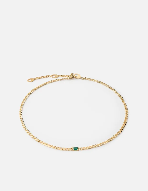 Lyra Emerald Choker, Gold Vermeil