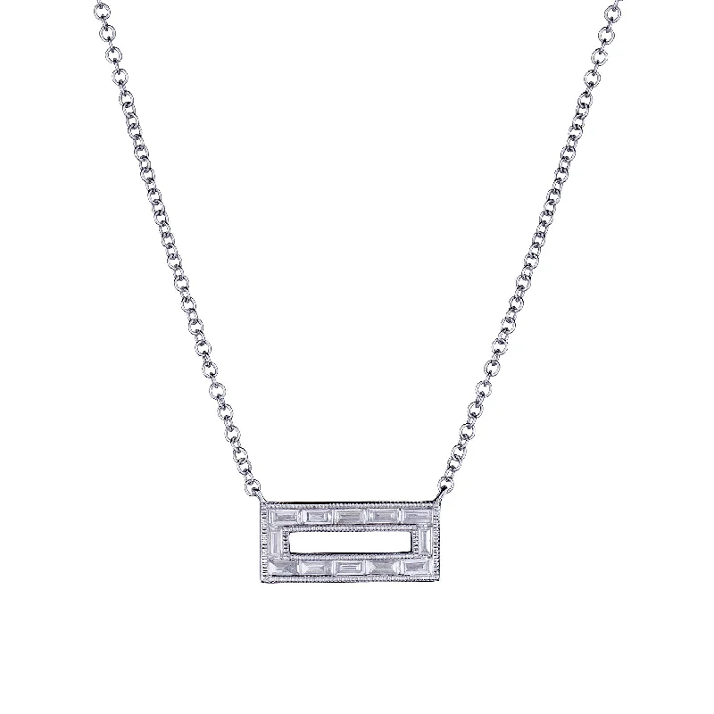 RECTANGULAR BAGUETTE DIAMOND NECKLACE