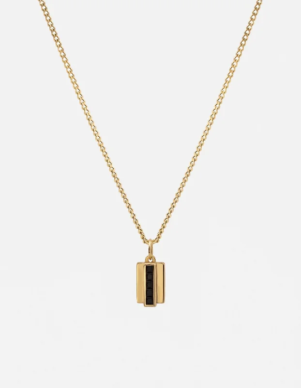 Vertigo Onyx Necklace, Gold Vermeil