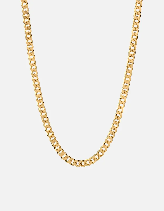 6.5mm Cuban Chain Necklace, Gold Vermeil