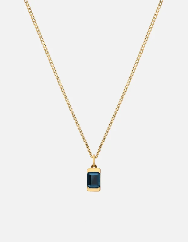 Valor Blue Topaz Necklace, Gold Vermeil