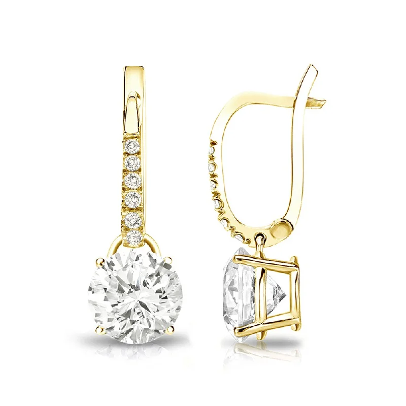 Auriya 14k Gold 1 3/4ct TDW Round Diamond Dangle Earrings (J-K, I1-I2)