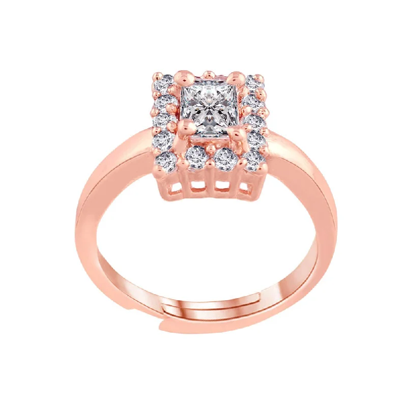 Etnico Rose Gold-Plated Adjustable Ring (Women) - FL193RG