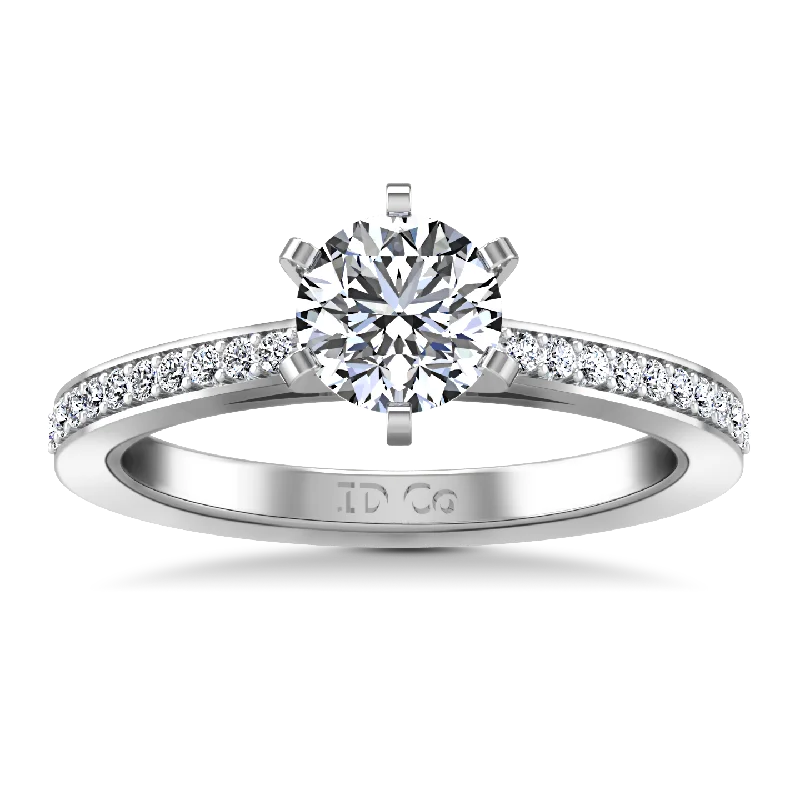 Pave Engagement Ring Ashley 14K White Gold