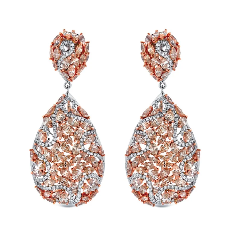 Auriya 14k Two-Tone Gold 19 3/4ct TDW Diamond Dangle Earrings (H-I, SI1-SI2)