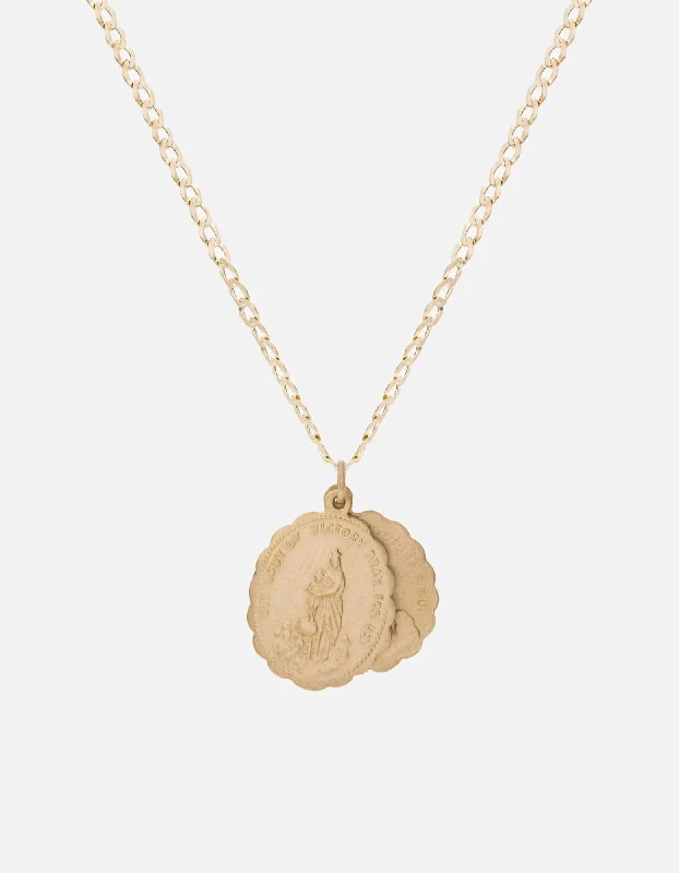 Saints Necklace, 14k Matte Gold