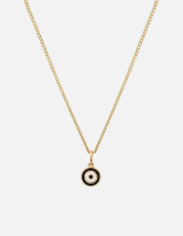 Ojos Necklace, Gold Vermeil/Black