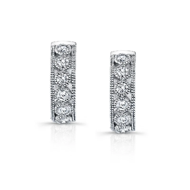 14k White Gold 1/2ct TDW Diamond Hoop Earrings (I-J, I2-I3)