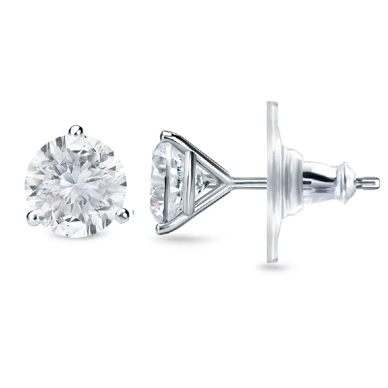 Auriya 1 2/5ctw Martini-set Diamond Stud Earrings 14k Gold Certified