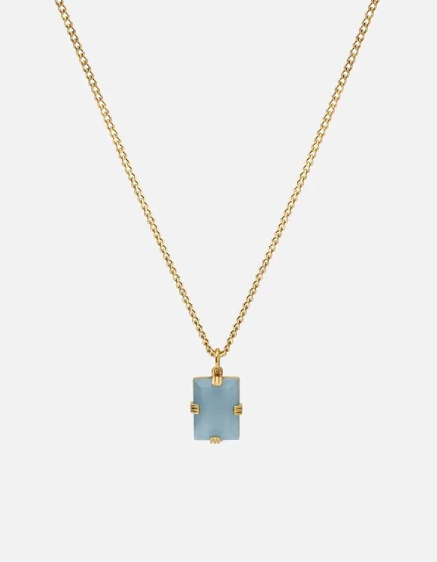 Lennox Blue Agate Necklace, Gold Vermeil