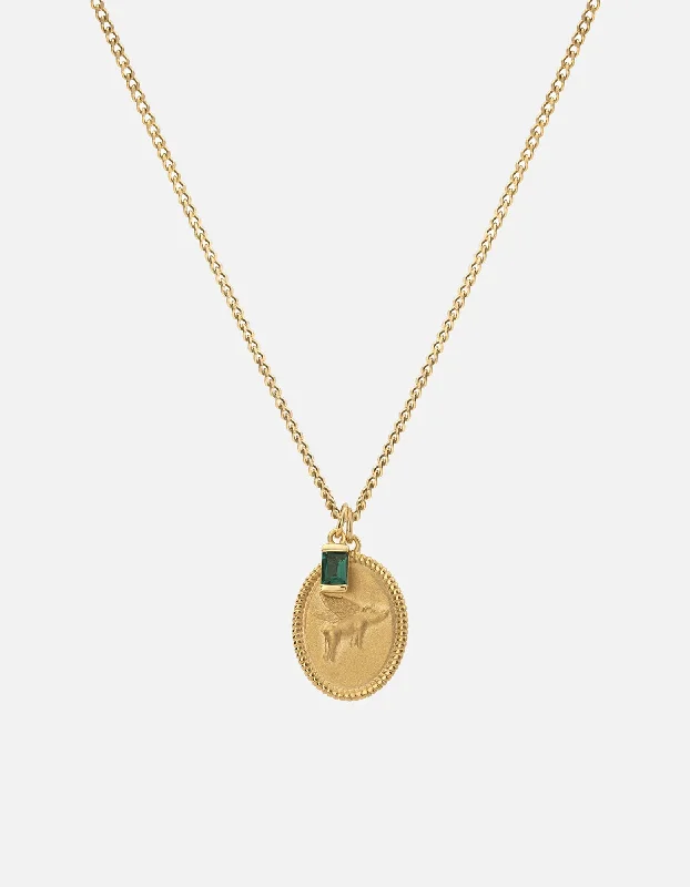 When Pigs Fly Quartz Necklace, Gold Vermeil