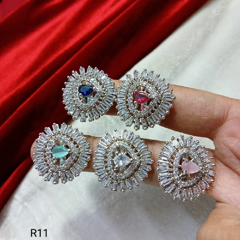 Manisha Jewellery Silver Plated AD Stone Rings