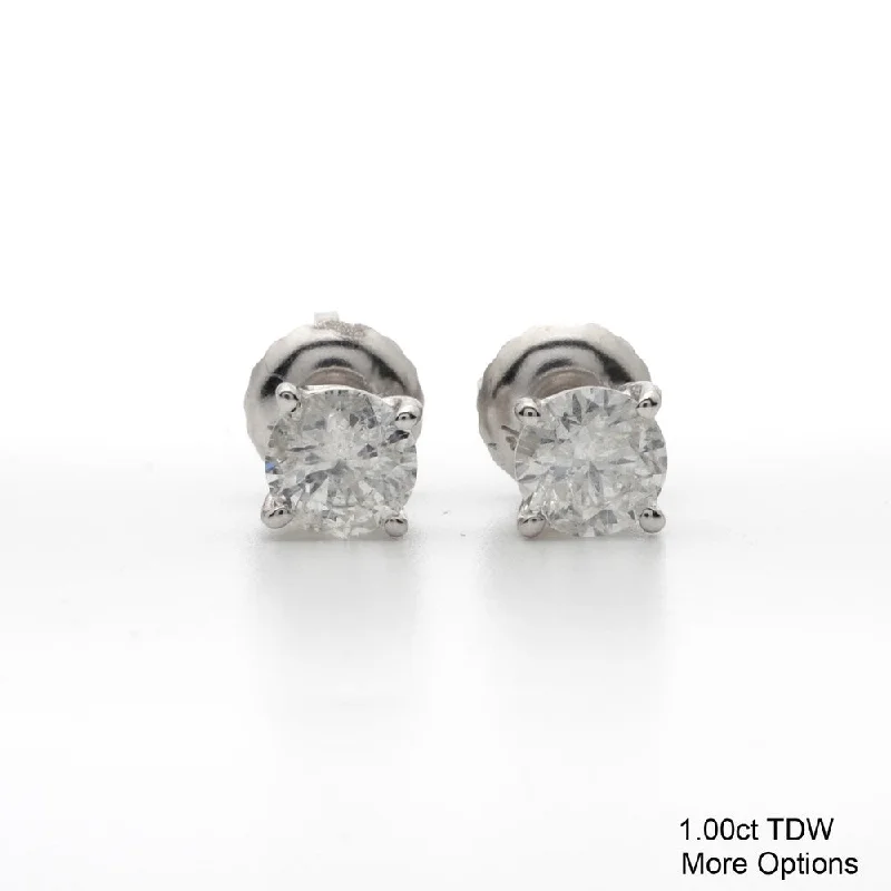 14k White Gold 1/4 to 3ct TW Clarity Enhanced Diamond Stud Earrings (I-J, I2-I3)