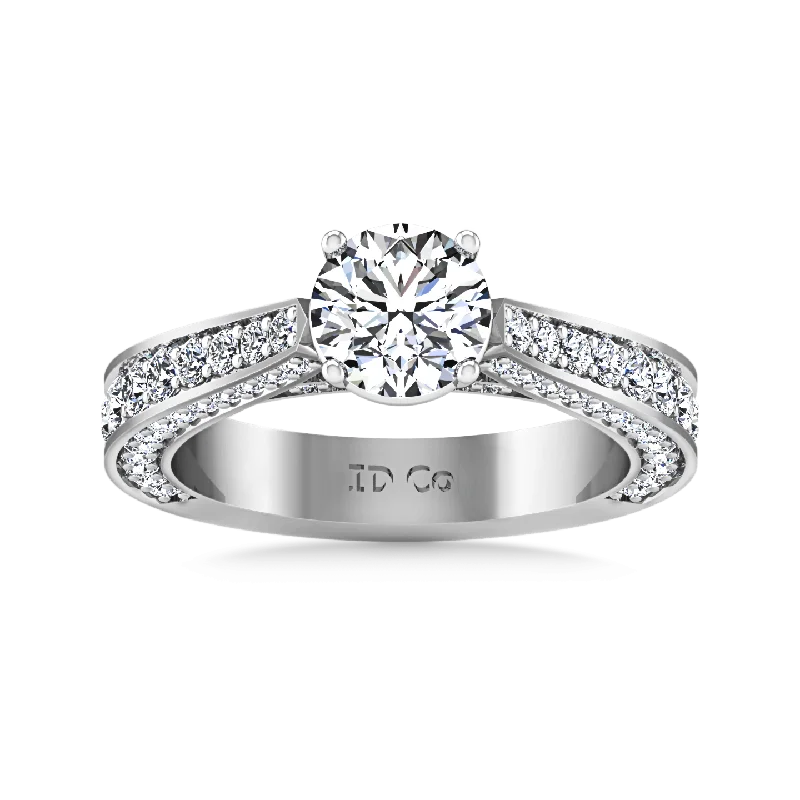 Pave Engagement Ring Elizabeth 14K White Gold