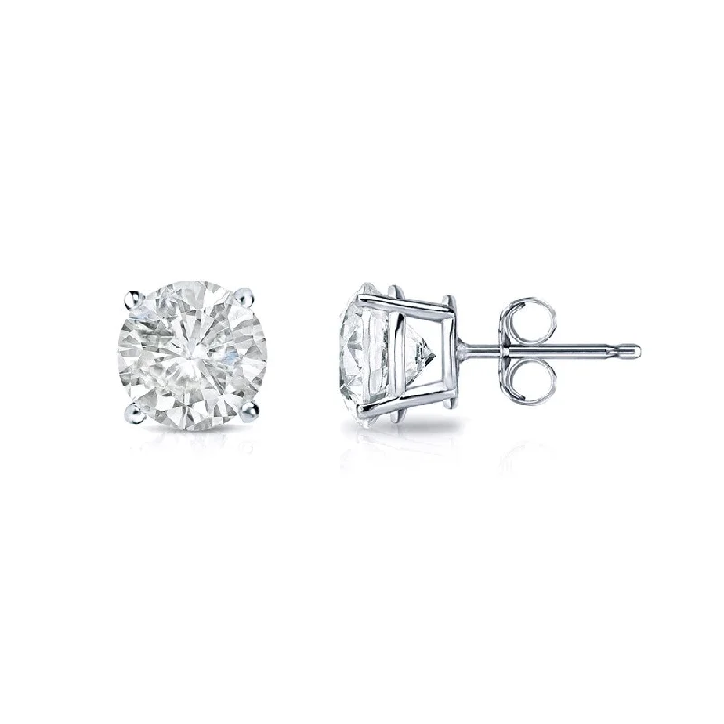 Auriya 1/2ctw Round Clarity-enhanced Diamond Stud Earrings 18k Gold (J-K, I1-I2)