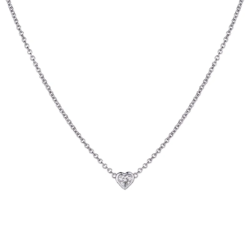 BEZEL SET DIAMOND HEART NECKLACE