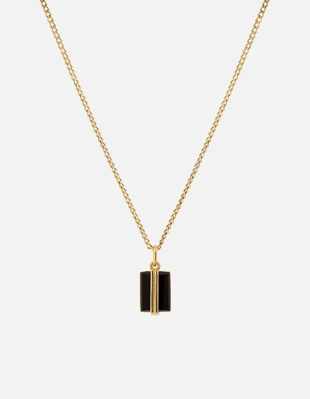 Paolo Onyx Necklace, Gold Vermeil