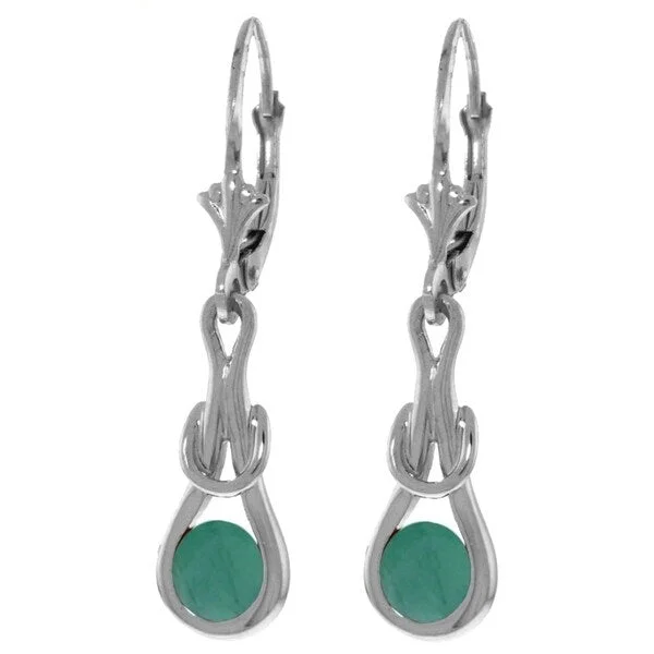 1.3 Carat 14K Solid White Gold Then There Was Love Emerald Earrings