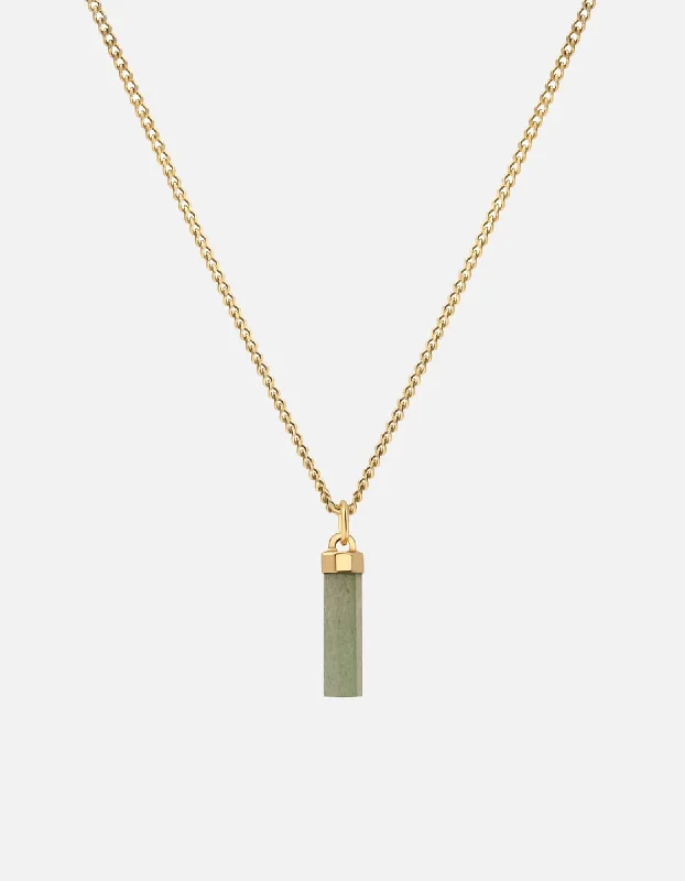 Remi Aventurine Necklace, Gold Vermeil