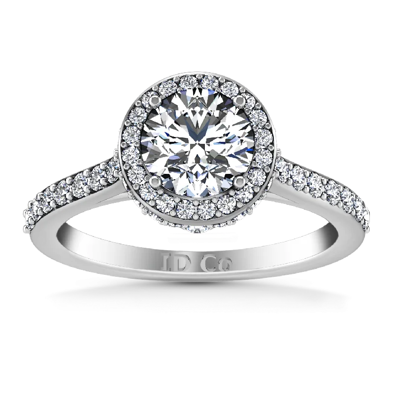 Halo Engagement Ring Milana 14K White Gold