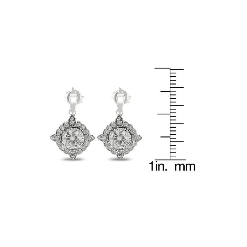 Auriya 18k White Gold 1 3/8ct TDW Diamond Earrings