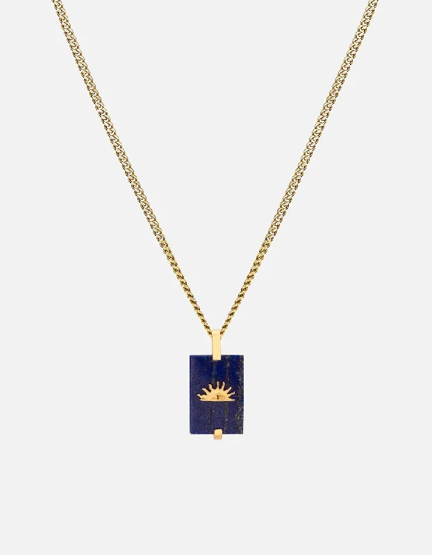 Sol Lapis Necklace, Gold Vermeil