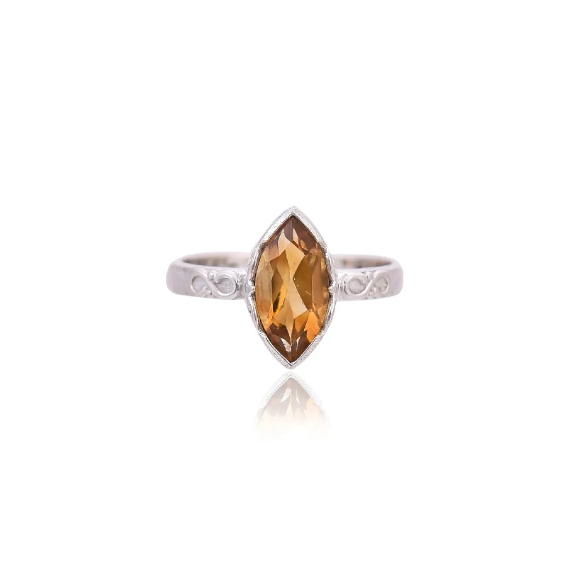 Silver Mountain 925 Sterling Silver Citrine Ring