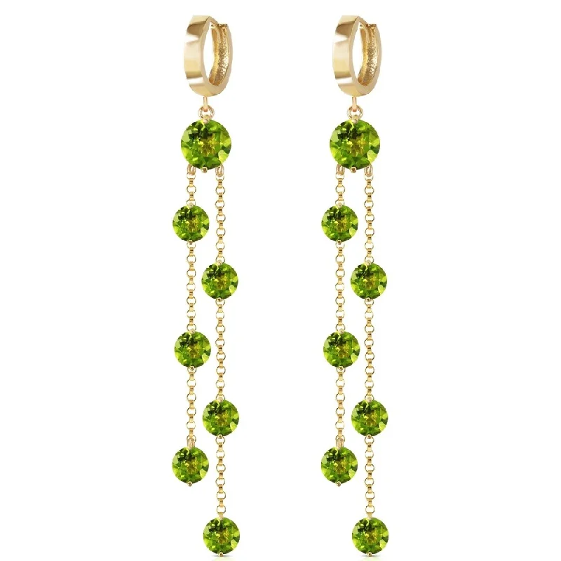 9.02 CTW 14K Solid Gold Chandelier Earrings Peridot